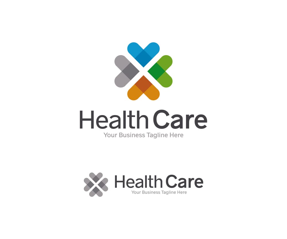 Multicolor healthcare logo design idea